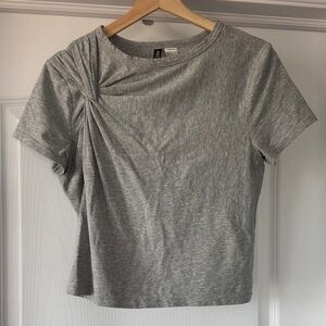 Grey Knotted Tshirt